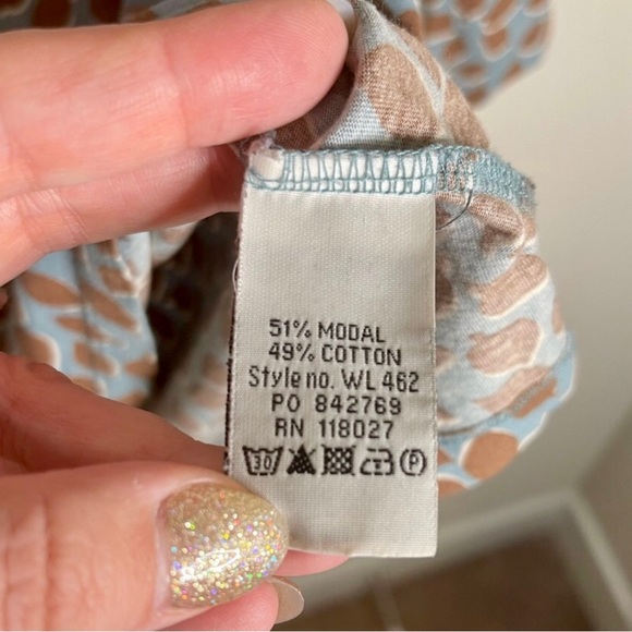 Boden Leaf Pattern 3/4 Sleeve Cotton Blend Blouse Size 12 - Picture 3 of 8